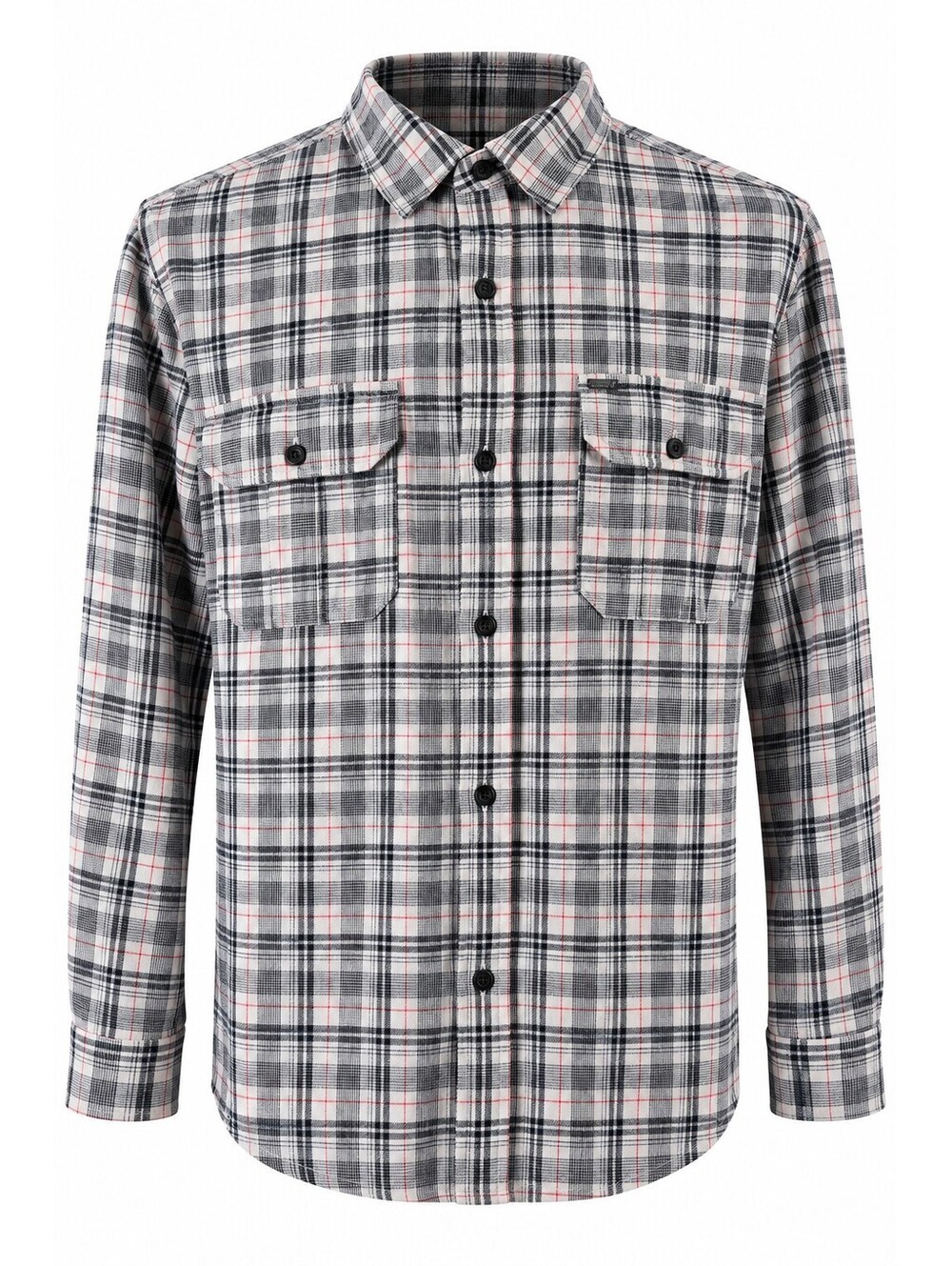 Hurley XXL Plaid Flannel Shirt Gray Black Red 100% Cotton